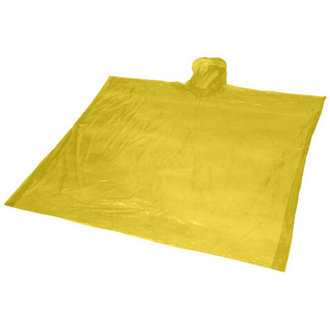 Mayan Regenponcho mit Aufbewahrungstasche aus recyceltem Kunststoff, gelb bedrucken, Art.-Nr. 10941711