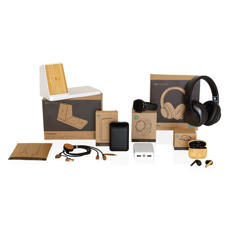 10.000 mAh Powerbank aus RCS Standard recyceltem Kunststoff weiß bedrucken, Art.-Nr. P322.663