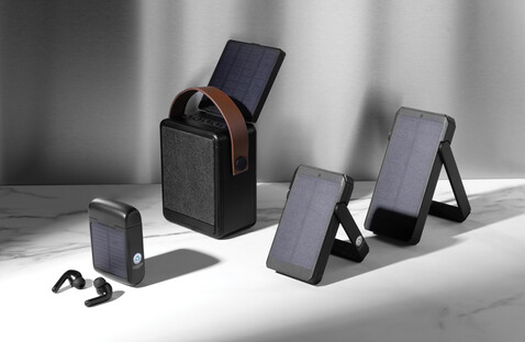 Skywave Solar-Kopfhörer aus RCS recyceltem Kunststoff schwarz bedrucken, Art.-Nr. P331.021