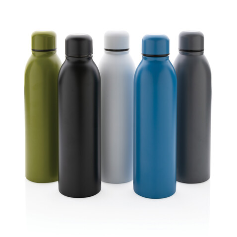 RCS recycelte Stainless Steel Vakuumflasche schwarz bedrucken, Art.-Nr. P433.041
