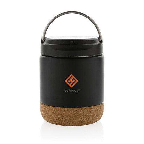 Savory Lebensmittelflasche aus RCS recycelt. Stainless-Steel schwarz bedrucken, Art.-Nr. P435.301