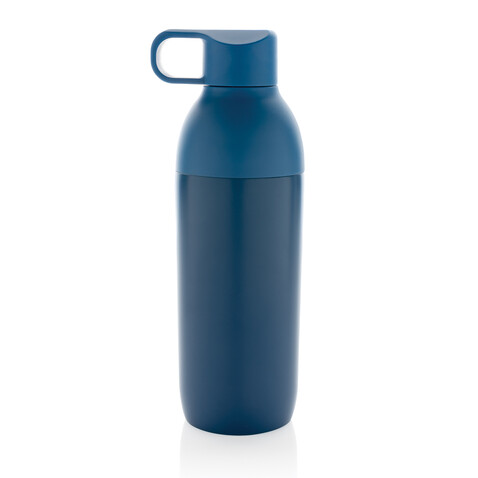 Flow Vakuumflasche aus RCS recyceltem Stainless-Steel blau bedrucken, Art.-Nr. P435.545