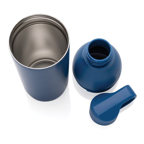Flow Vakuumflasche aus RCS recyceltem Stainless-Steel blau bedrucken, Art.-Nr. P435.545