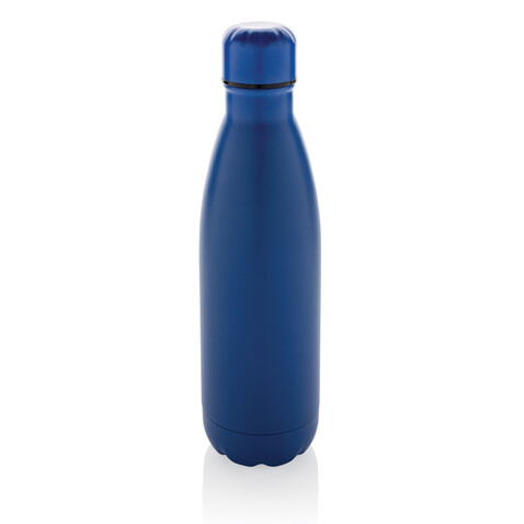 Eureka einwandige Wasserflasche aus RCS rec. Stainless-Steel blau bedrucken, Art.-Nr. P435.725