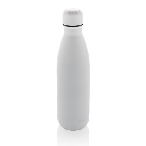 Eureka einwandige Wasserflasche aus RCS rec. Stainless-Steel weiß bedrucken, Art.-Nr. P435.723
