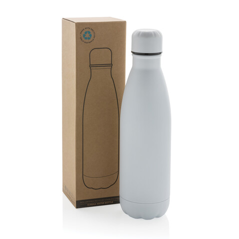 Eureka einwandige Wasserflasche aus RCS rec. Stainless-Steel weiß bedrucken, Art.-Nr. P435.723