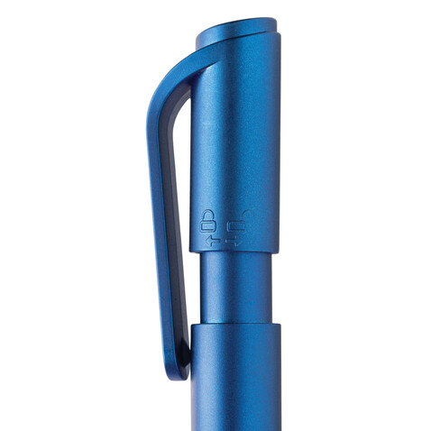 TwistLock Stift aus GRS-zertifiziert recyceltem ABS blau bedrucken, Art.-Nr. P611.185