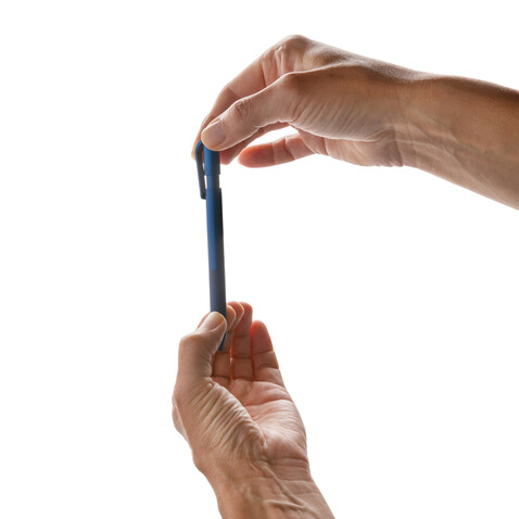 TwistLock Stift aus GRS-zertifiziert recyceltem ABS blau bedrucken, Art.-Nr. P611.185