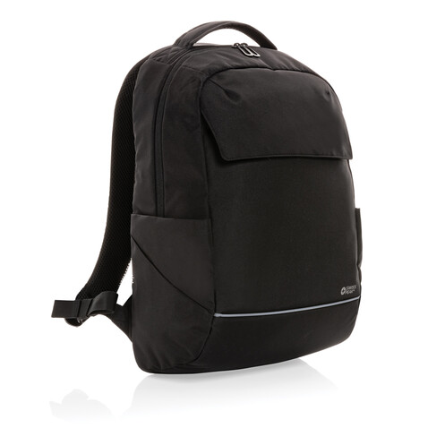 Swiss Peak Brooke AWARE™ 15,6&quot; Laptop-Rucksack aus rPET schwarz bedrucken, Art.-Nr. P763.031