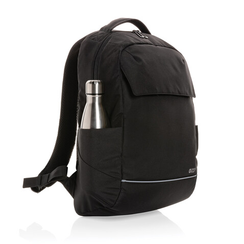 Swiss Peak Brooke AWARE™ 15,6&quot; Laptop-Rucksack aus rPET schwarz bedrucken, Art.-Nr. P763.031