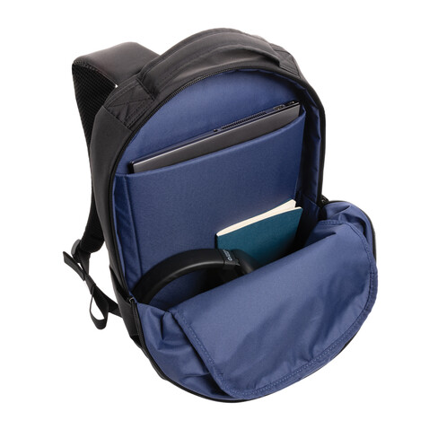 Swiss Peak Brooke AWARE™ 15,6&quot; Laptop-Rucksack aus rPET schwarz bedrucken, Art.-Nr. P763.031