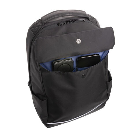 Swiss Peak Brooke AWARE™ 15,6&quot; Laptop-Rucksack aus rPET schwarz bedrucken, Art.-Nr. P763.031