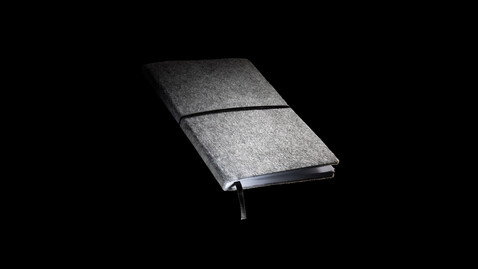 A5-Softcover-Notizbuch aus GRS zertifiert recyceltem Filz grau bedrucken, Art.-Nr. P774.472