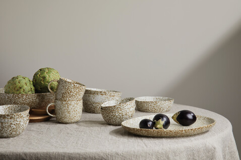 VINGA Nuvem Mini-Bowls, 3er-Set beige bedrucken, Art.-Nr. V267029