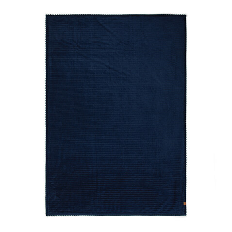 VINGA Branson Decke aus GRS recyceltem PET navy blau bedrucken, Art.-Nr. V404005