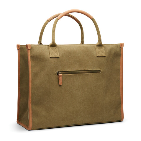 VINGA Bosler Büro-Tasche aus RCS recyceltem Canvas grün bedrucken, Art.-Nr. V762007