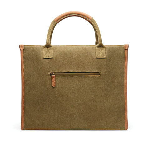 VINGA Bosler Büro-Tasche aus RCS recyceltem Canvas grün bedrucken, Art.-Nr. V762007