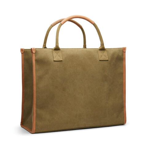 VINGA Bosler Büro-Tasche aus RCS recyceltem Canvas grün bedrucken, Art.-Nr. V762007