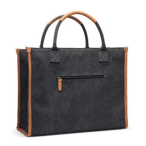 VINGA Bosler Büro-Tasche aus RCS recyceltem Canvas schwarz bedrucken, Art.-Nr. V762001 VINGA Bosler Büro-Tasche aus RCS recyceltem Canvas schwarz bedrucken, Art.-Nr. V762001
