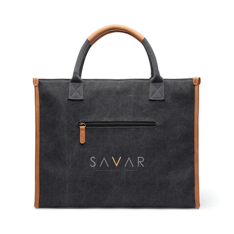 VINGA Bosler Büro-Tasche aus RCS recyceltem Canvas schwarz bedrucken, Art.-Nr. V762001 VINGA Bosler Büro-Tasche aus RCS recyceltem Canvas schwarz bedrucken, Art.-Nr. V762001