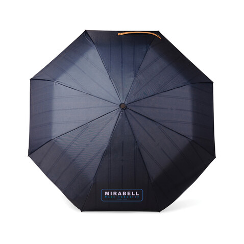 VINGA Bosler AWARE™ 21&quot; faltbarer Schirm aus recyceltem PET navy blau bedrucken, Art.-Nr. V850015