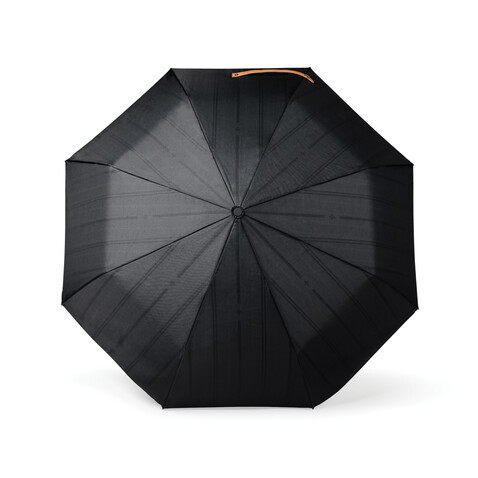 VINGA Bosler AWARE™ 21&quot; faltbarer Schirm aus recyceltem PET schwarz bedrucken, Art.-Nr. V850011
