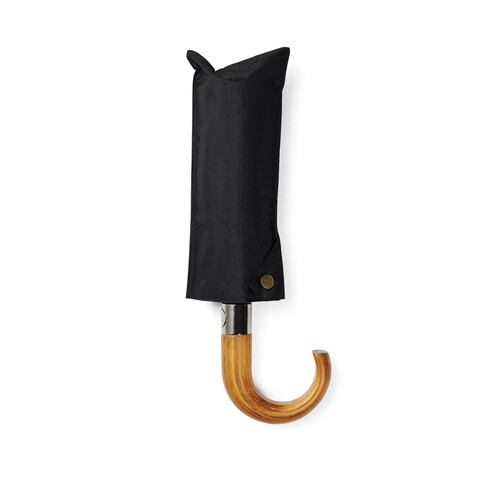 VINGA Bosler AWARE™ 21&quot; faltbarer Schirm aus recyceltem PET schwarz bedrucken, Art.-Nr. V850011