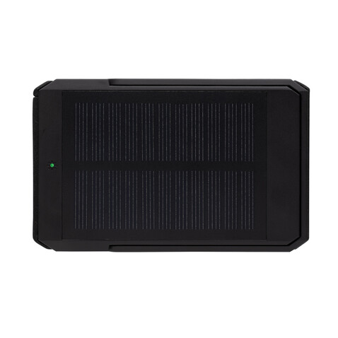 Skywave 5000mah Solar Powerbank, 10W Wireless aus rPlastik schwarz bedrucken, Art.-Nr. P322.361