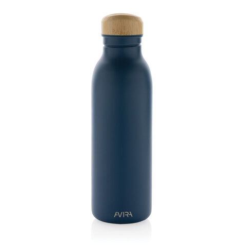 Avira Alcor 600ml Wasserflasche aus RCS rec. Stainless-Steel navy blau bedrucken, Art.-Nr. P438.065