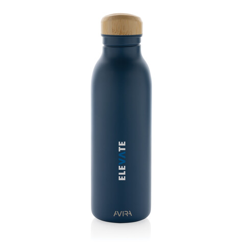 Avira Alcor 600ml Wasserflasche aus RCS rec. Stainless-Steel navy blau bedrucken, Art.-Nr. P438.065