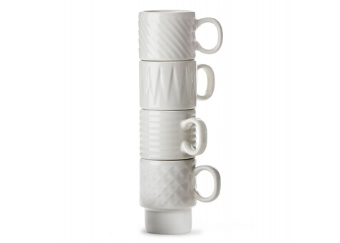 Sagaform Kaffee &amp; Mehr Espressotasse 4-tlg. 100ml - Weiss bedrucken, Art.-Nr. LT52204-N0001
